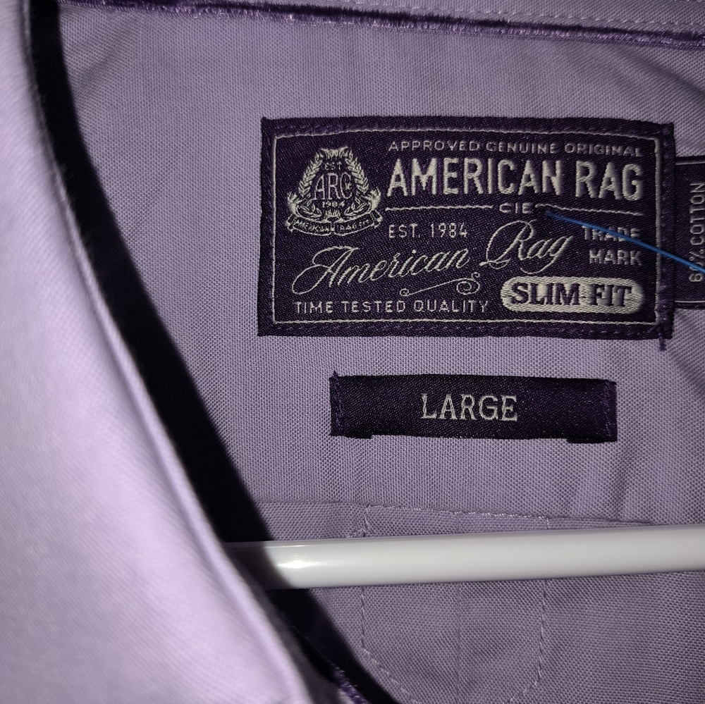 Rare nwot  American rag purple violet mens button down casual button down shirt - Picture 12 of 16